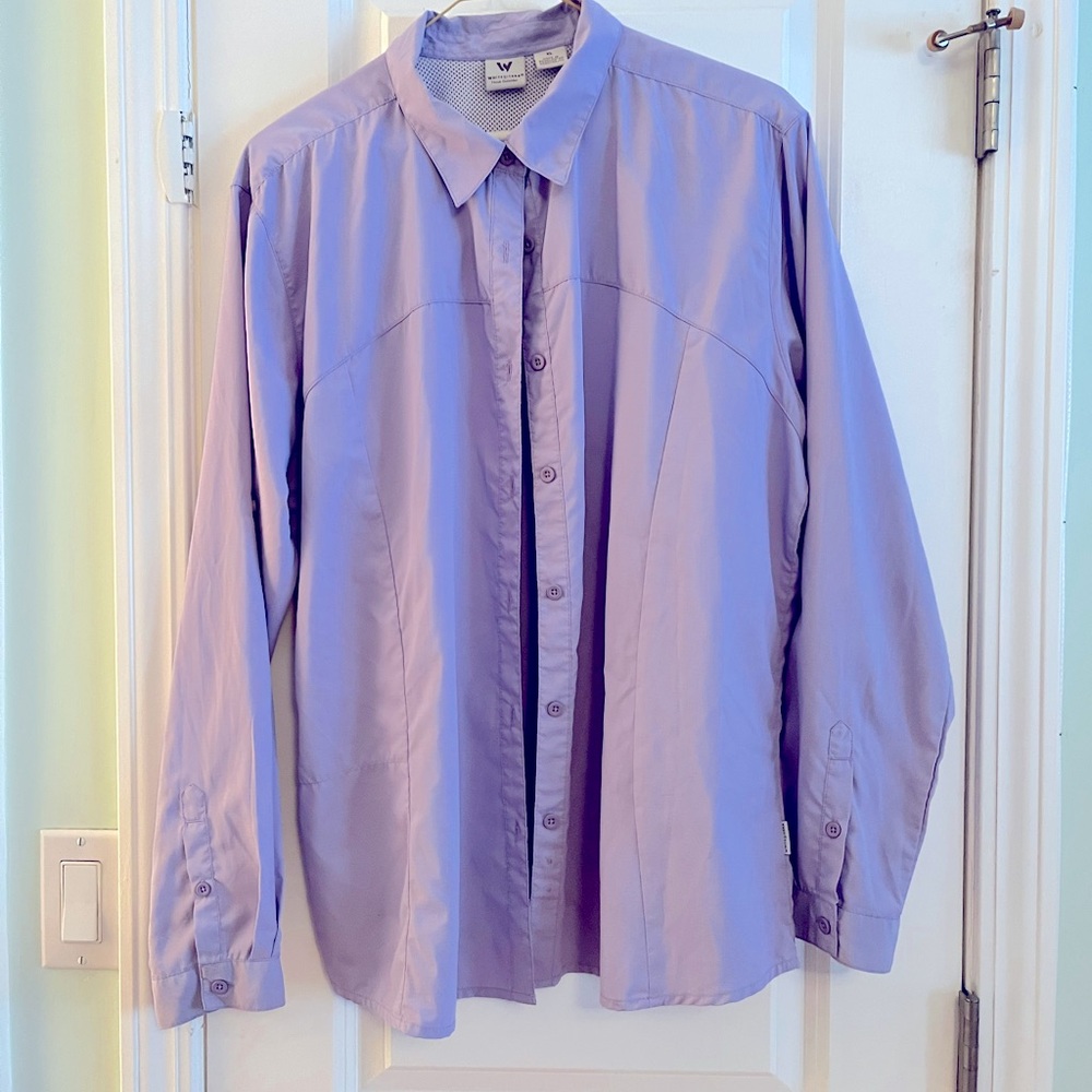 White Sierra lavender hiking shirt. Size XL